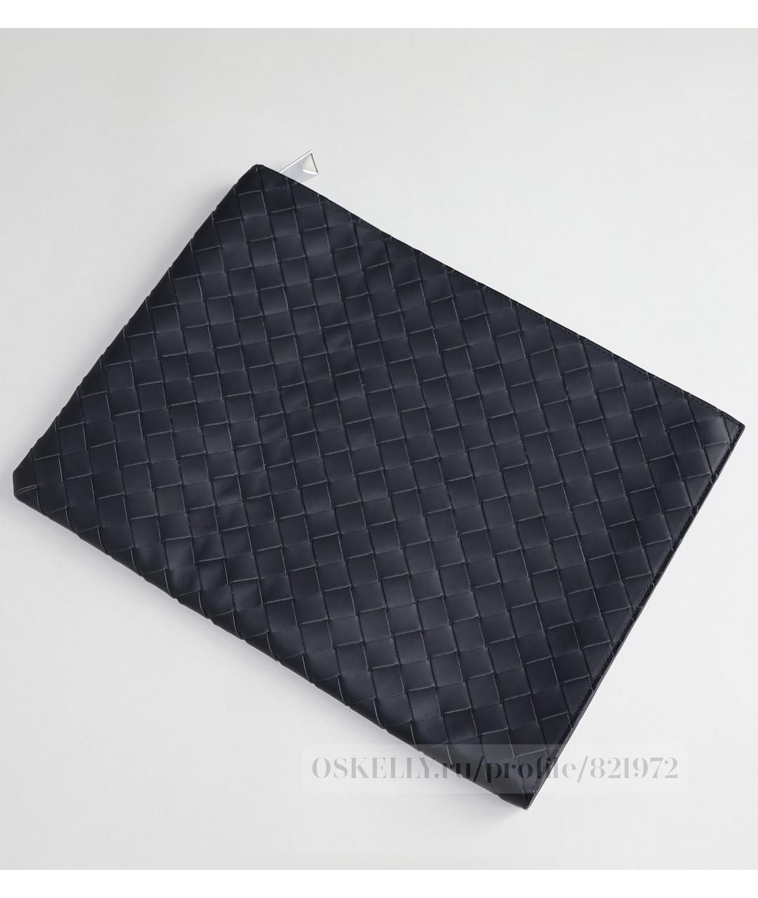BOTTEGA VENETA Черная кожаная папка для документов, фото 3