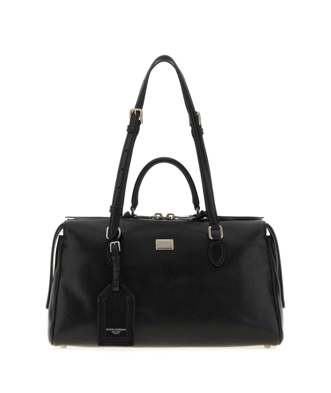 DOLCE&GABBANA Черная кожаная сумка тоут, фото 1