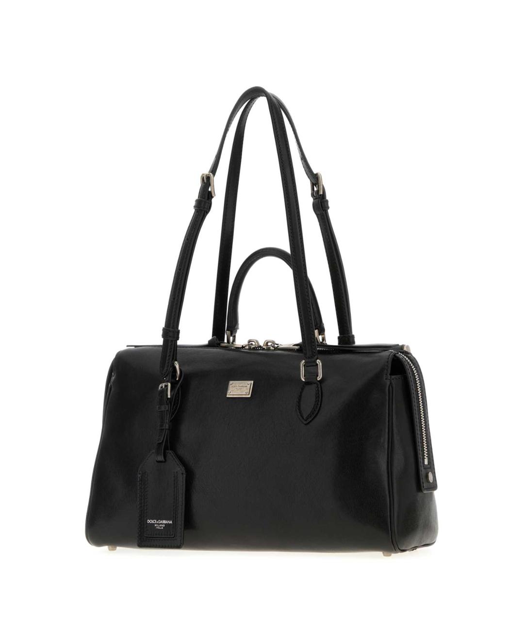 DOLCE&GABBANA Черная кожаная сумка тоут, фото 2
