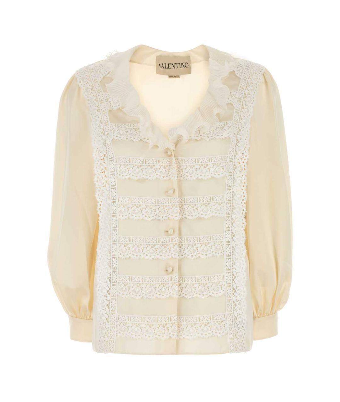 VALENTINO Бежевая шелковая блузы, фото 1