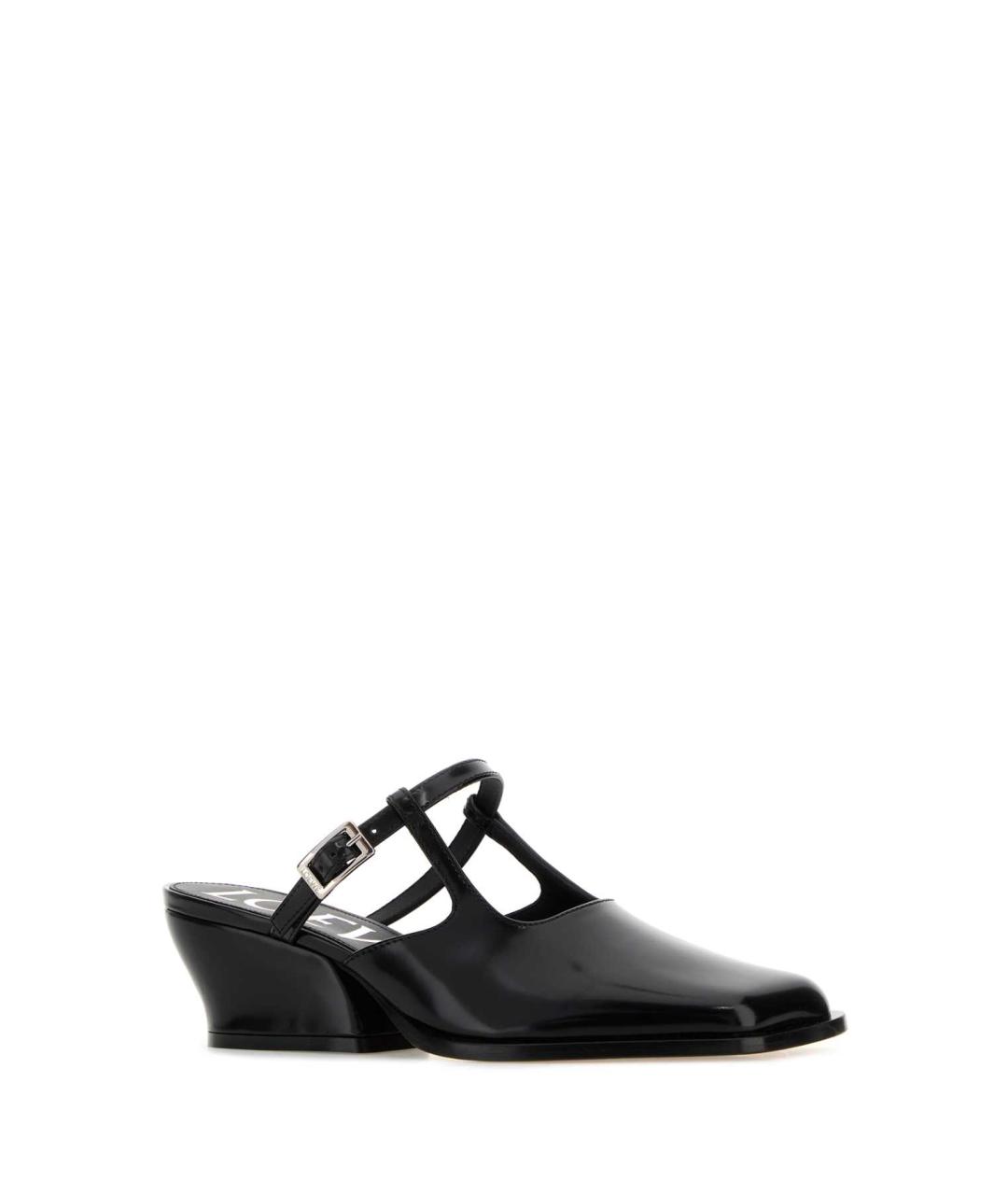 LOEWE Черные кожаные мюли, фото 2