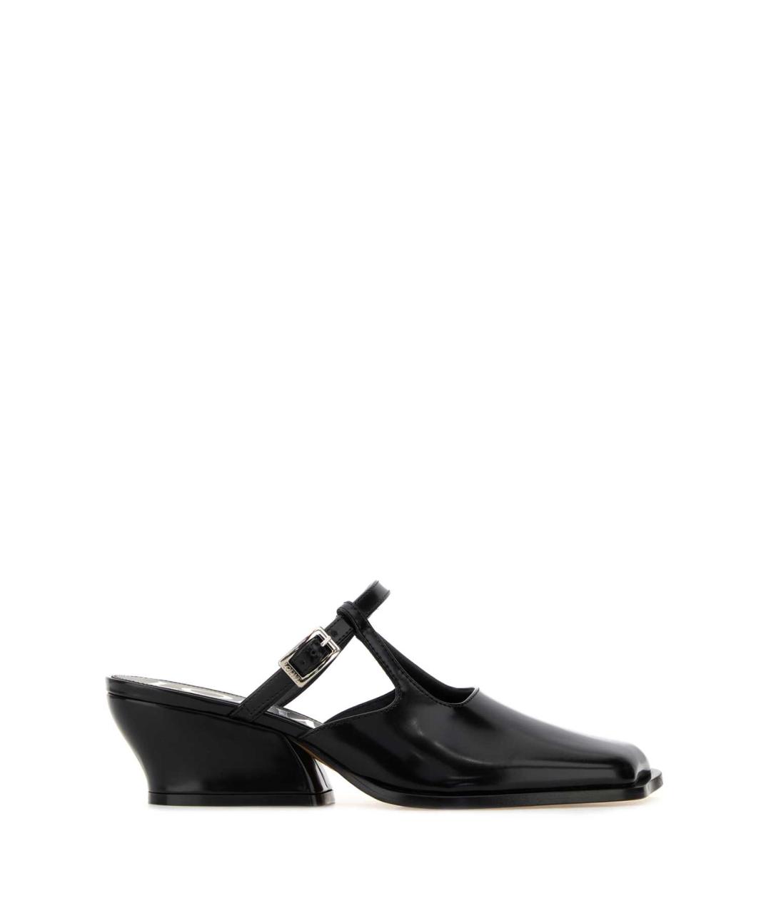 LOEWE Черные кожаные мюли, фото 1