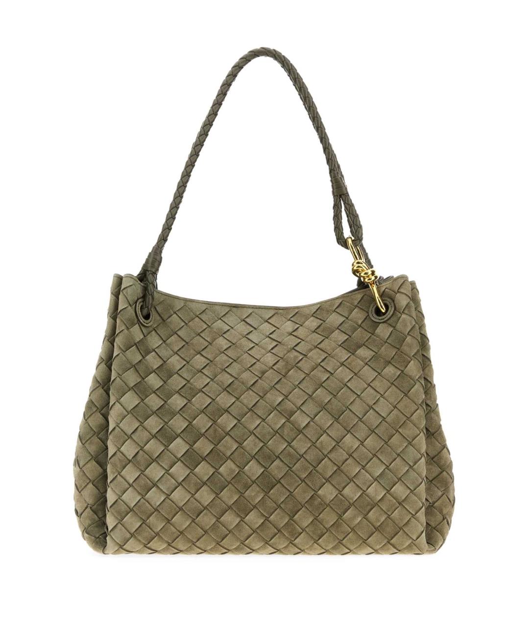 BOTTEGA VENETA Зеленая замшевая сумка тоут, фото 1