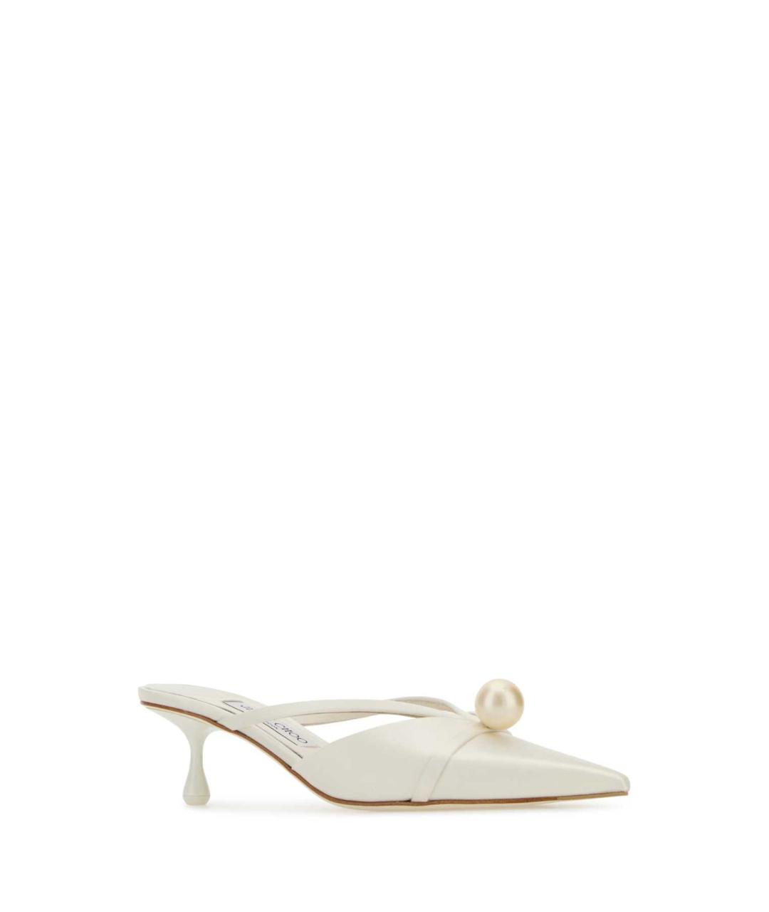 JIMMY CHOO Белые текстильные мюли, фото 2