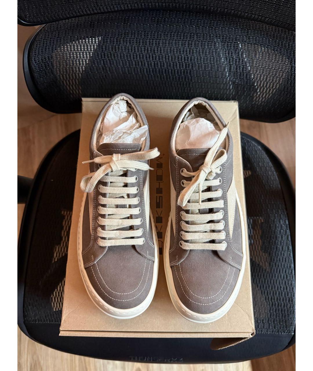 RICK OWENS DRKSHDW Коричневые низкие кроссовки / кеды, фото 2