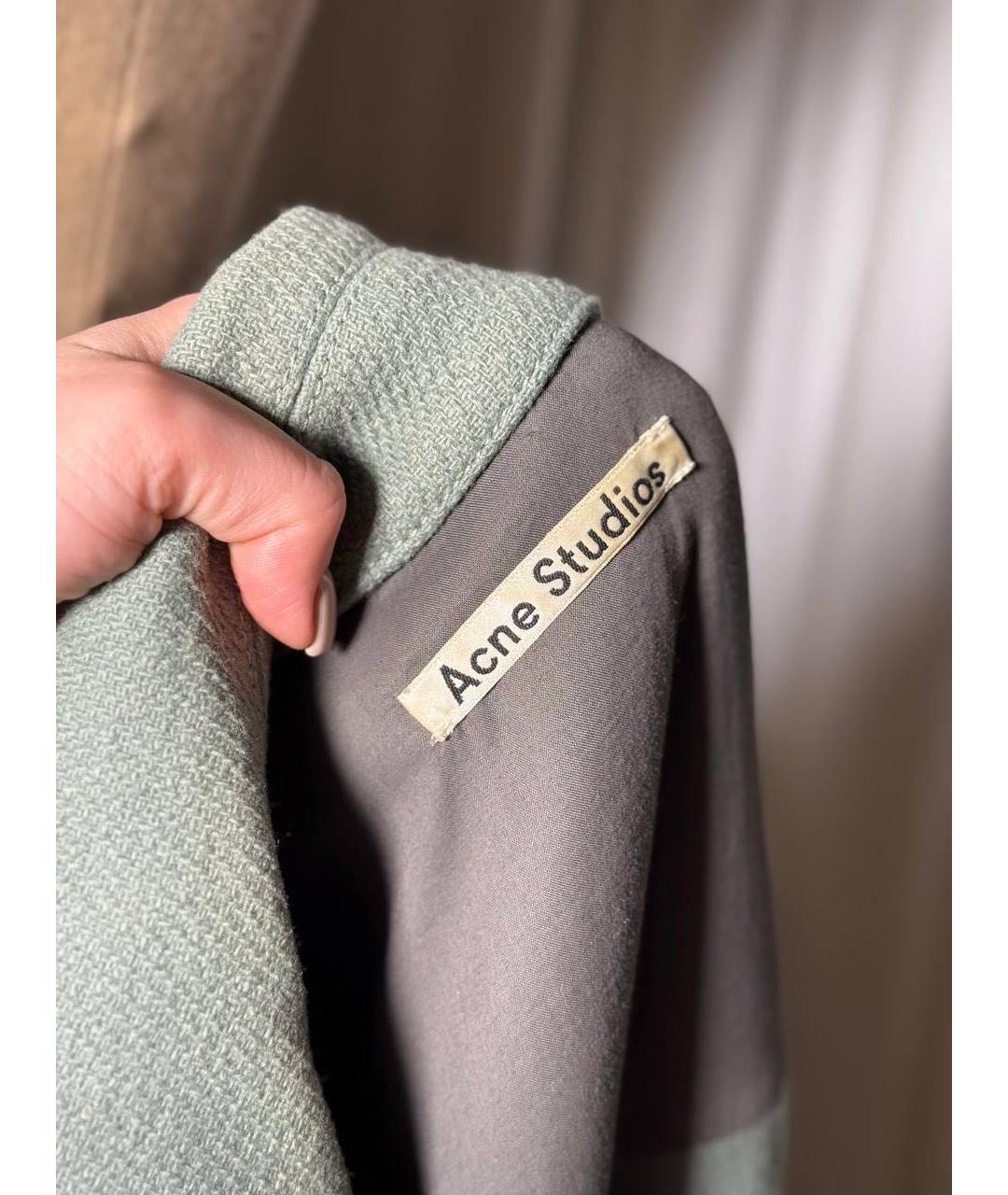 ACNE STUDIOS Зеленые шерстяное пальто, фото 3