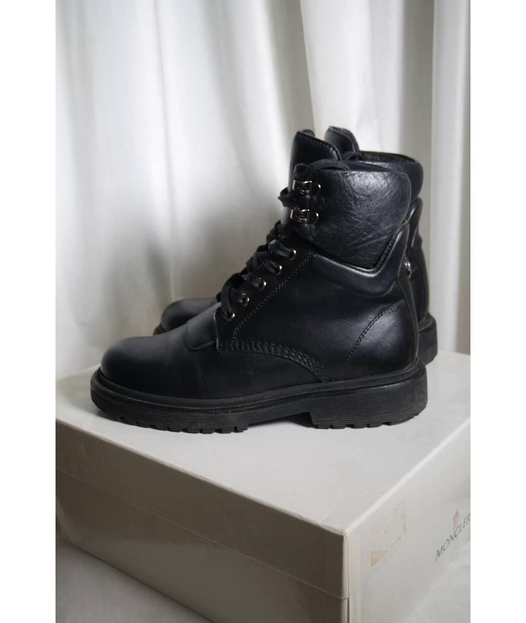 MONCLER Черные кожаные ботинки, фото 9