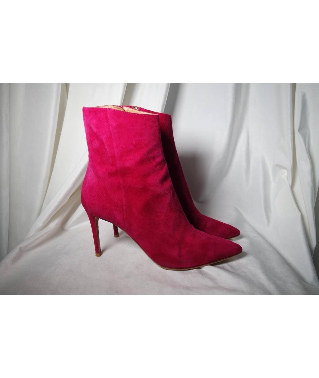AQUAZZURA Фуксия замшевые ботильоны, фото 2