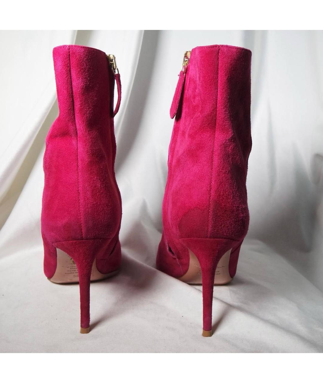 AQUAZZURA Фуксия замшевые ботильоны, фото 4
