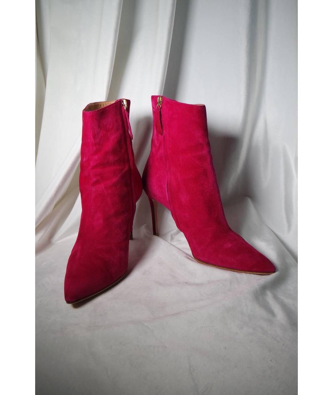 AQUAZZURA Фуксия замшевые ботильоны, фото 6