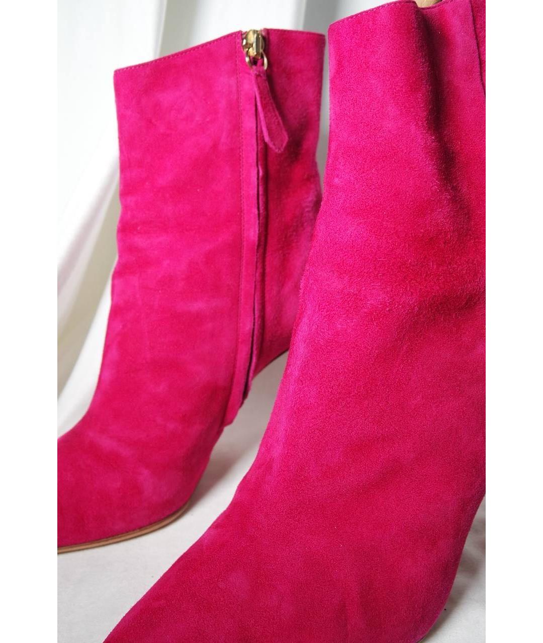 AQUAZZURA Фуксия замшевые ботильоны, фото 5