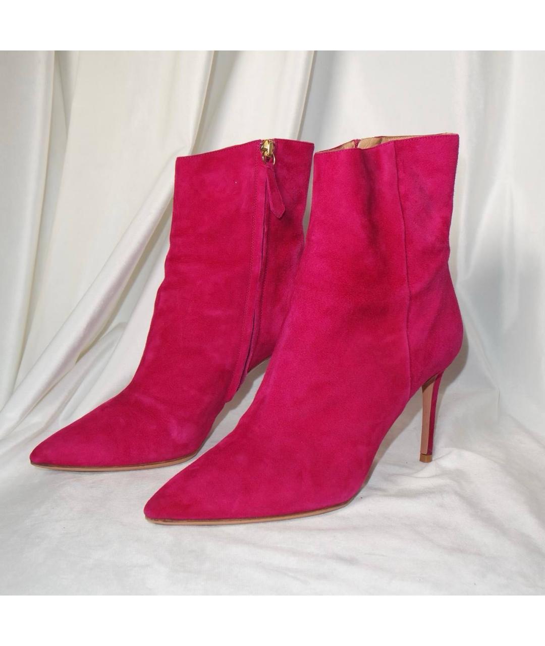 AQUAZZURA Фуксия замшевые ботильоны, фото 8