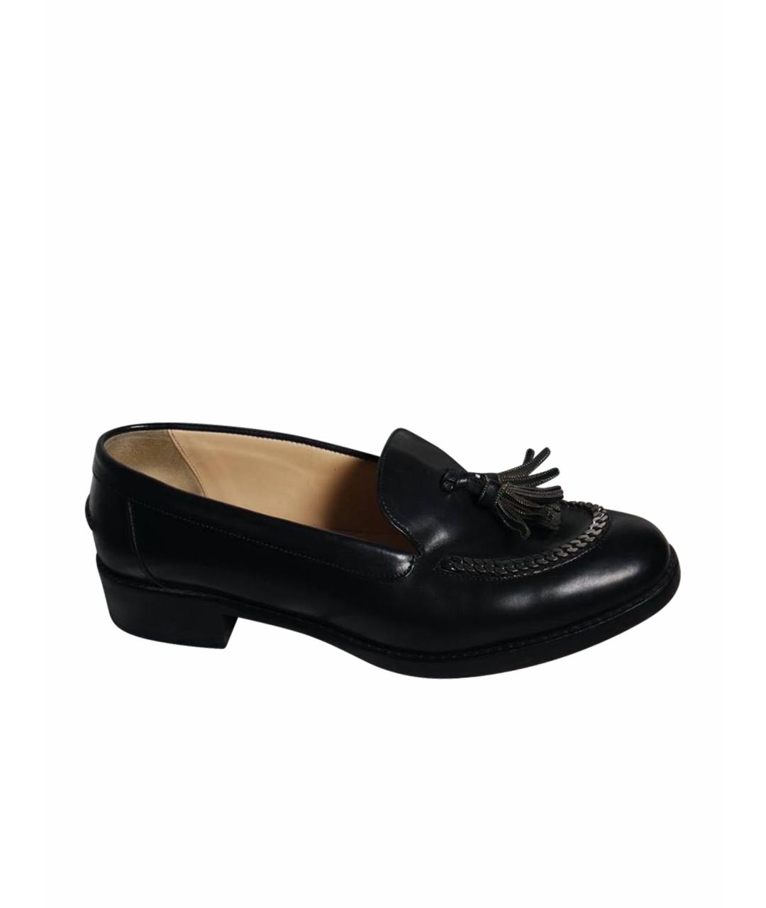 CHRISTIAN LOUBOUTIN Черные кожаные лоферы, фото 1