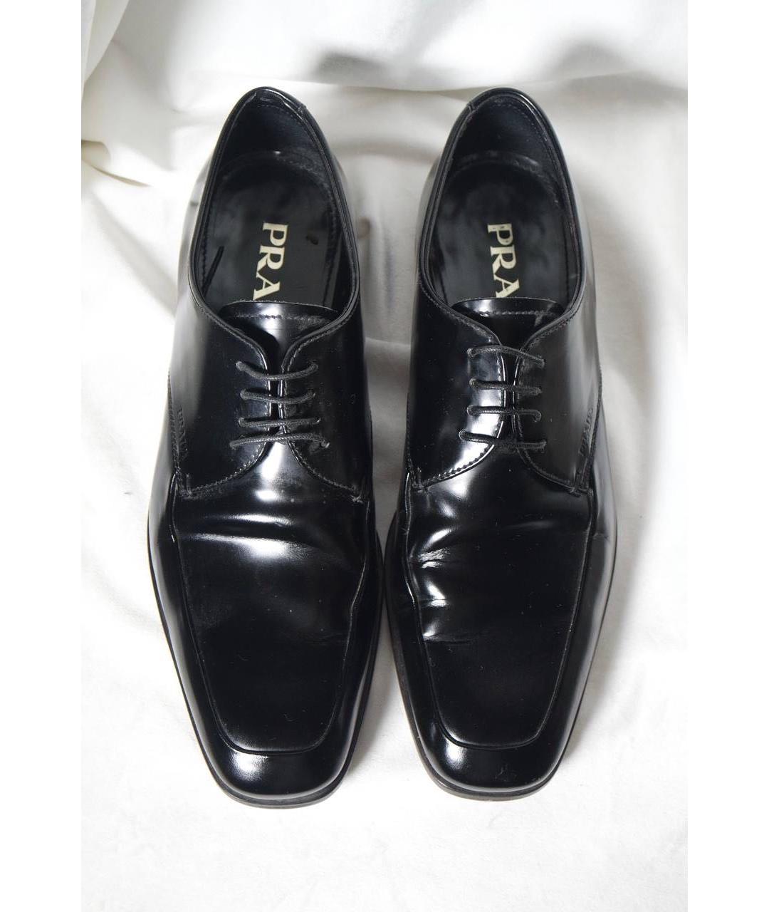 PRADA Черные кожаные низкие ботинки, фото 2