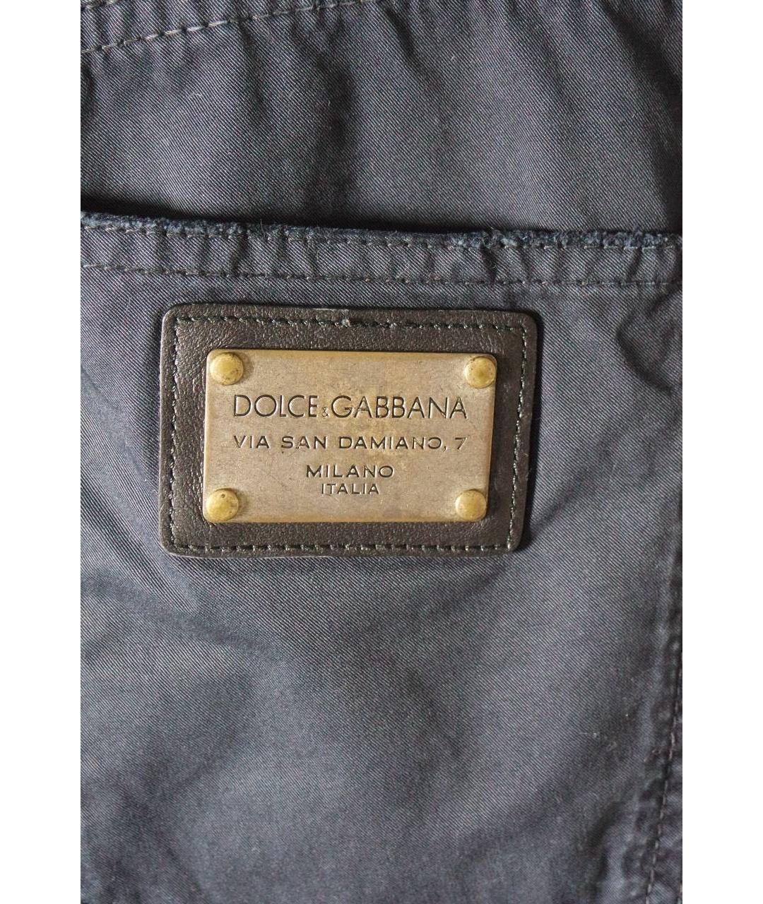 DOLCE&GABBANA Темно-синие хлопковые шорты, фото 4