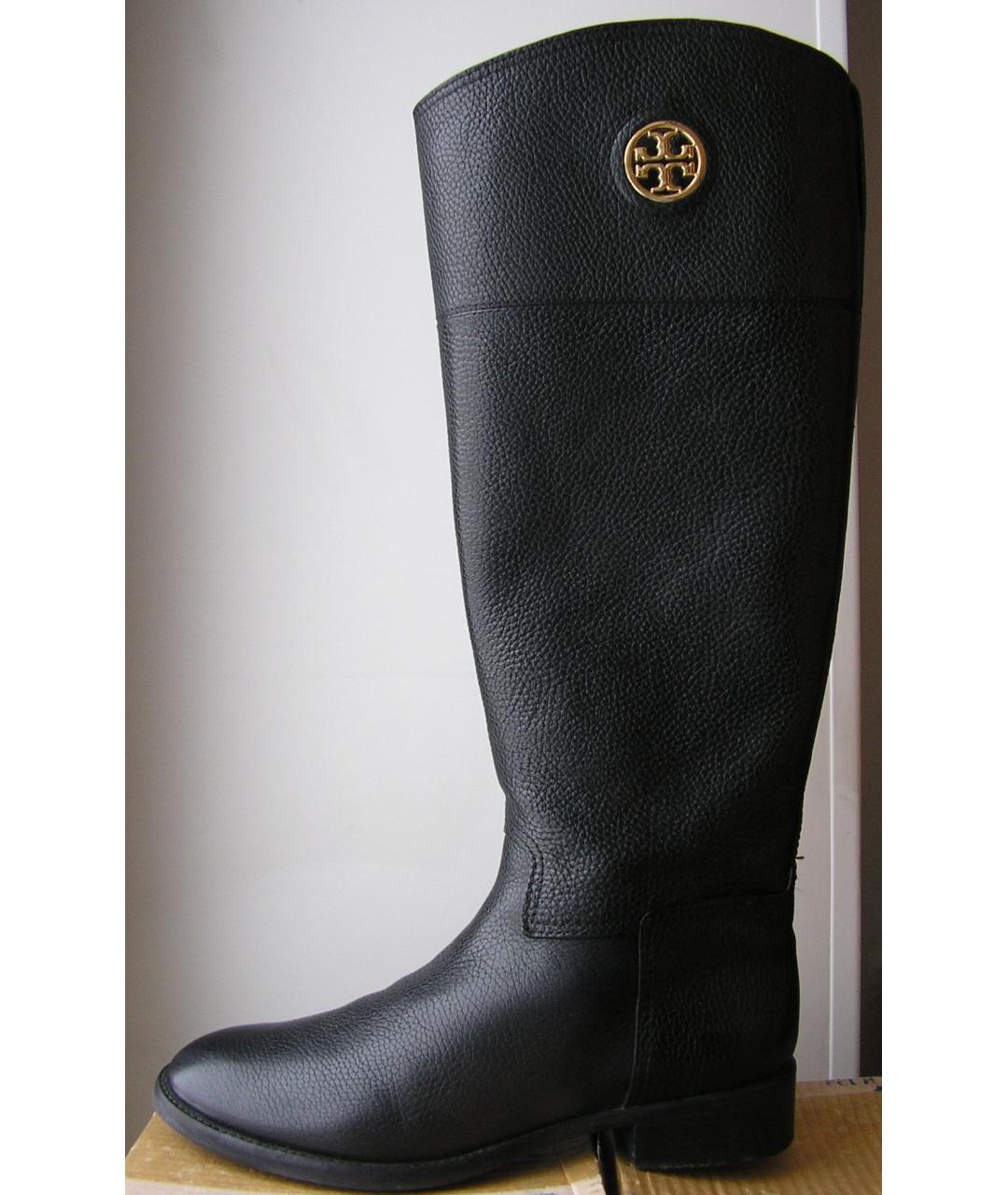 TORY BURCH Черные кожаные сапоги, фото 9
