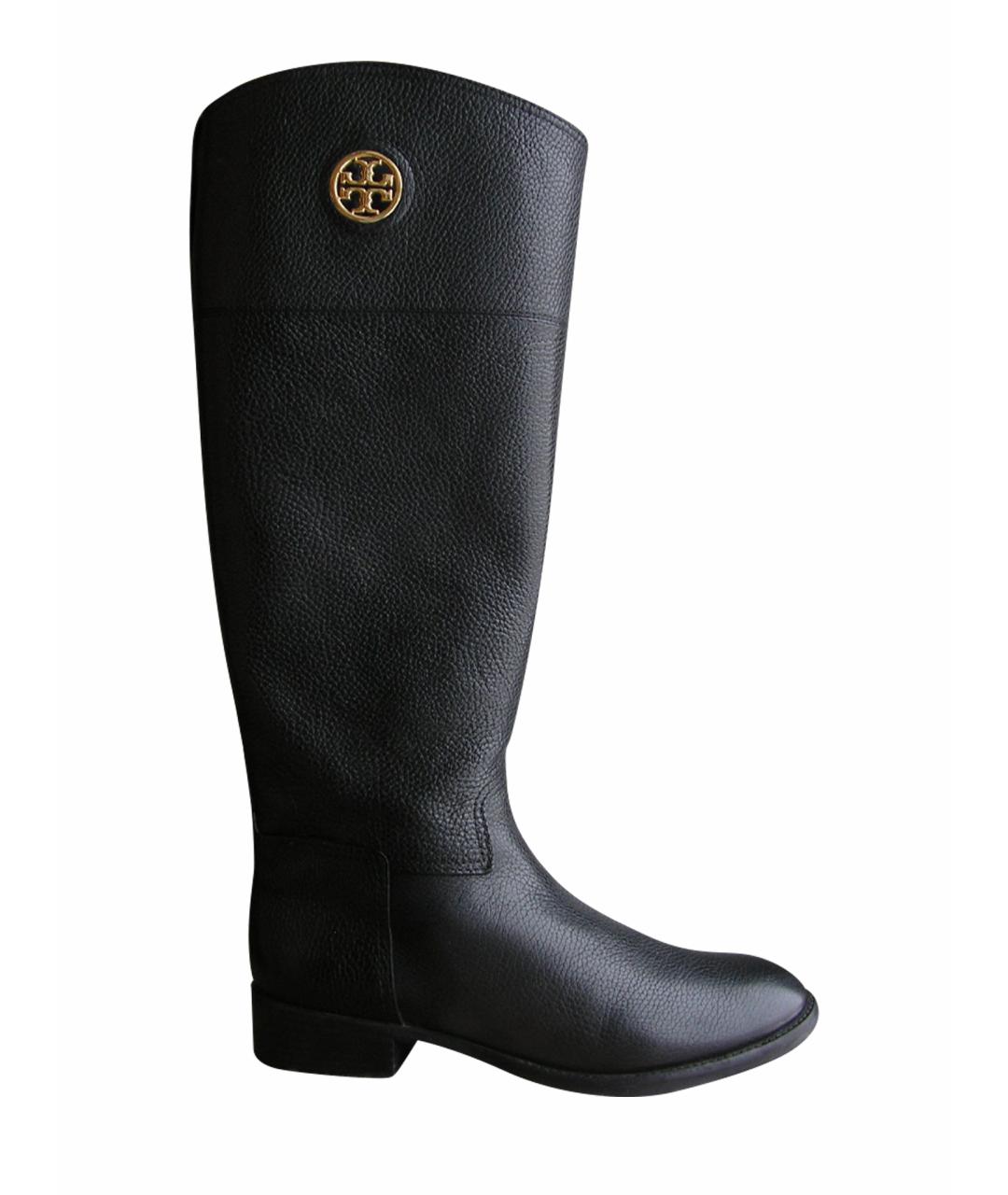 TORY BURCH Черные кожаные сапоги, фото 1