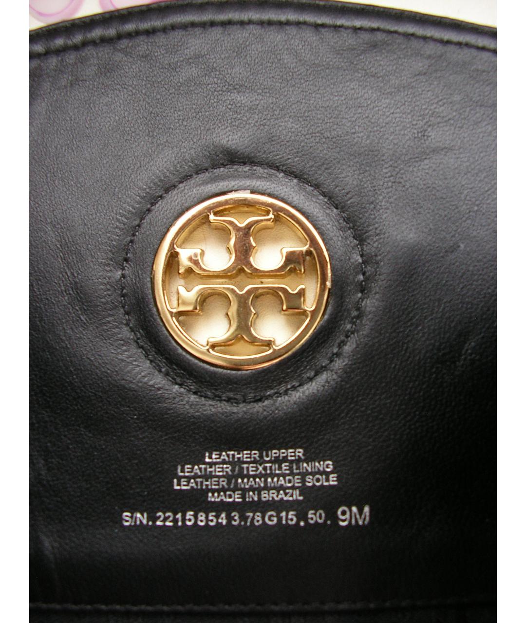 TORY BURCH Черные кожаные сапоги, фото 7