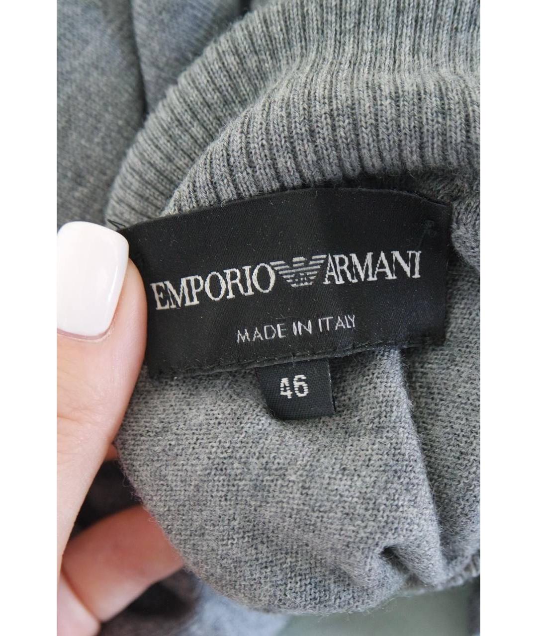 EMPORIO ARMANI Серая шерстяная водолазка, фото 3