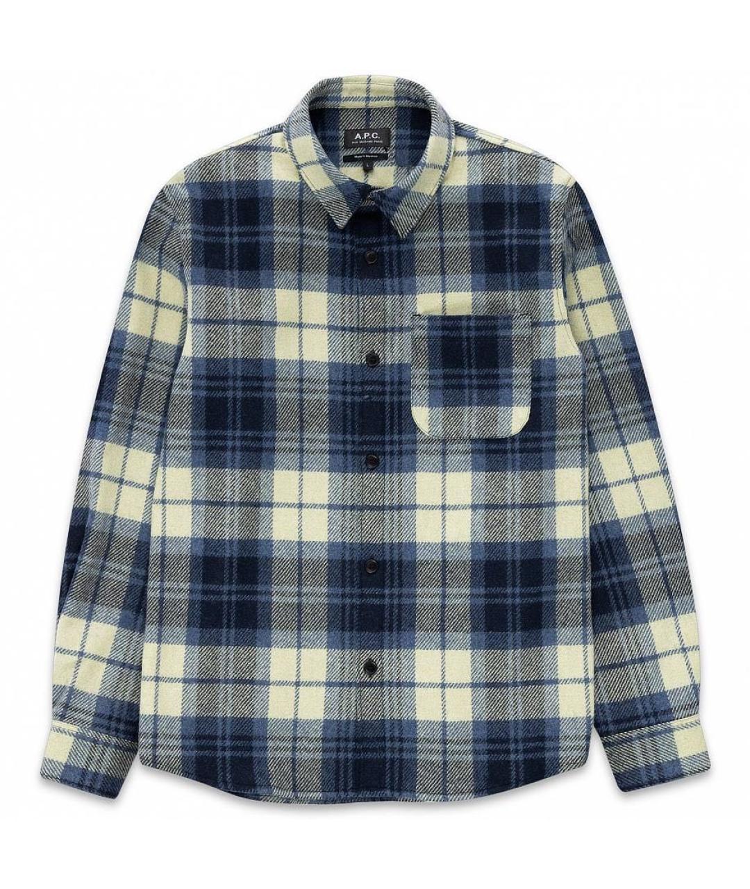 A.P.C. Синяя шерстяная кэжуал рубашка, фото 1