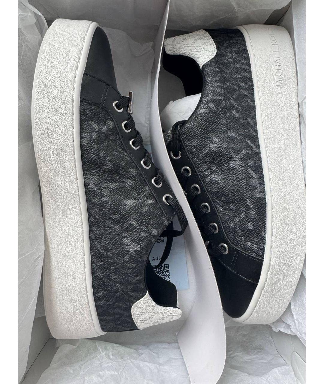 MICHAEL KORS Черные кожаные кроссовки, фото 3