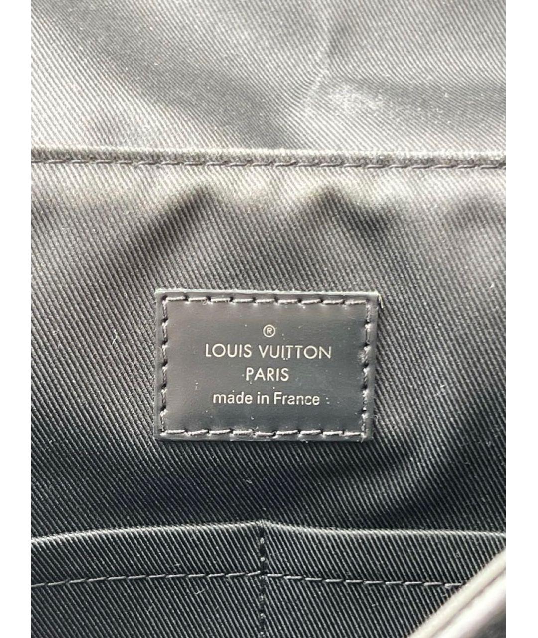 LOUIS VUITTON Антрацитовая кожаная сумка на плечо, фото 5
