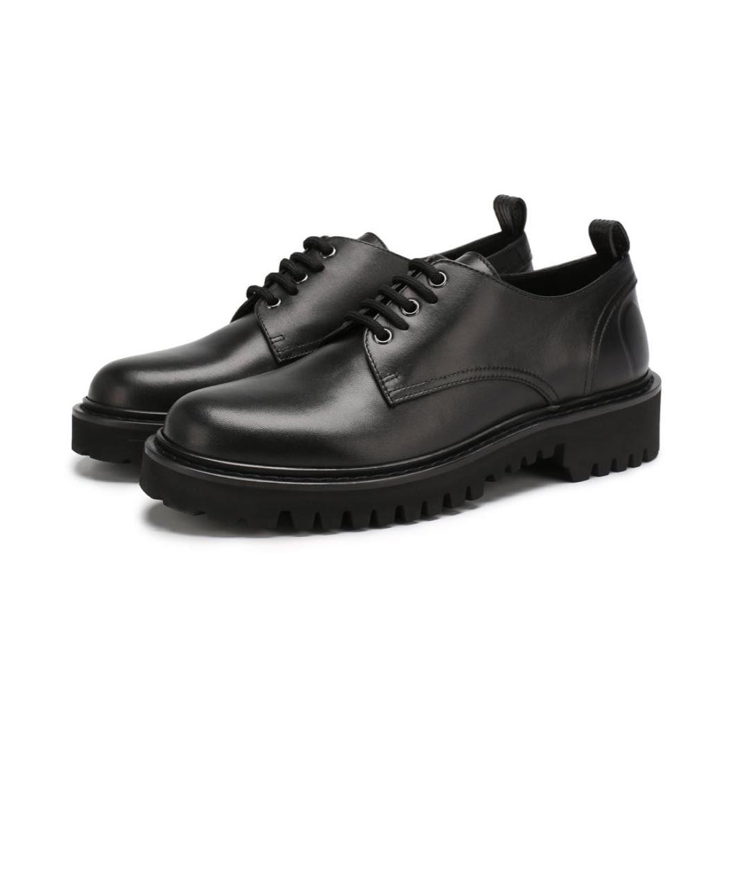 VALENTINO Черные кожаные брогги и оксфорды, фото 9