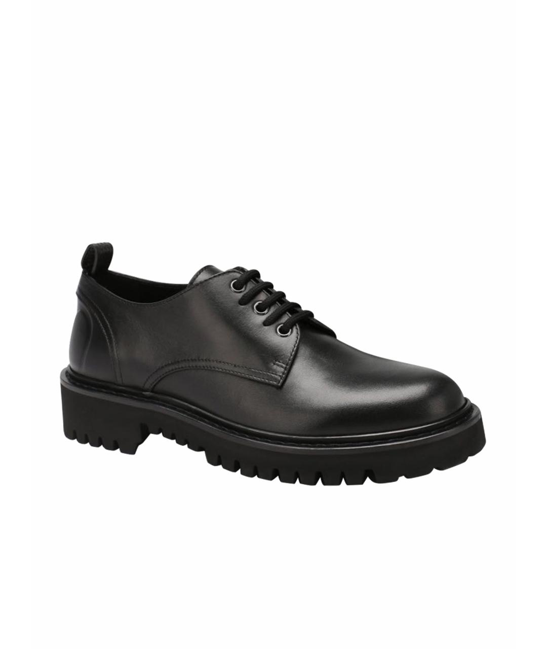 VALENTINO Черные кожаные брогги и оксфорды, фото 1