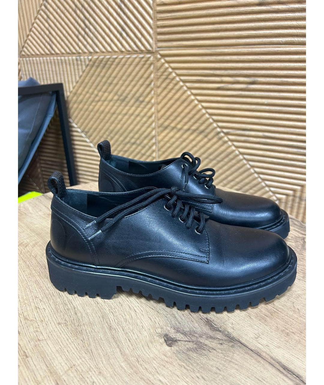 VALENTINO Черные кожаные брогги и оксфорды, фото 4