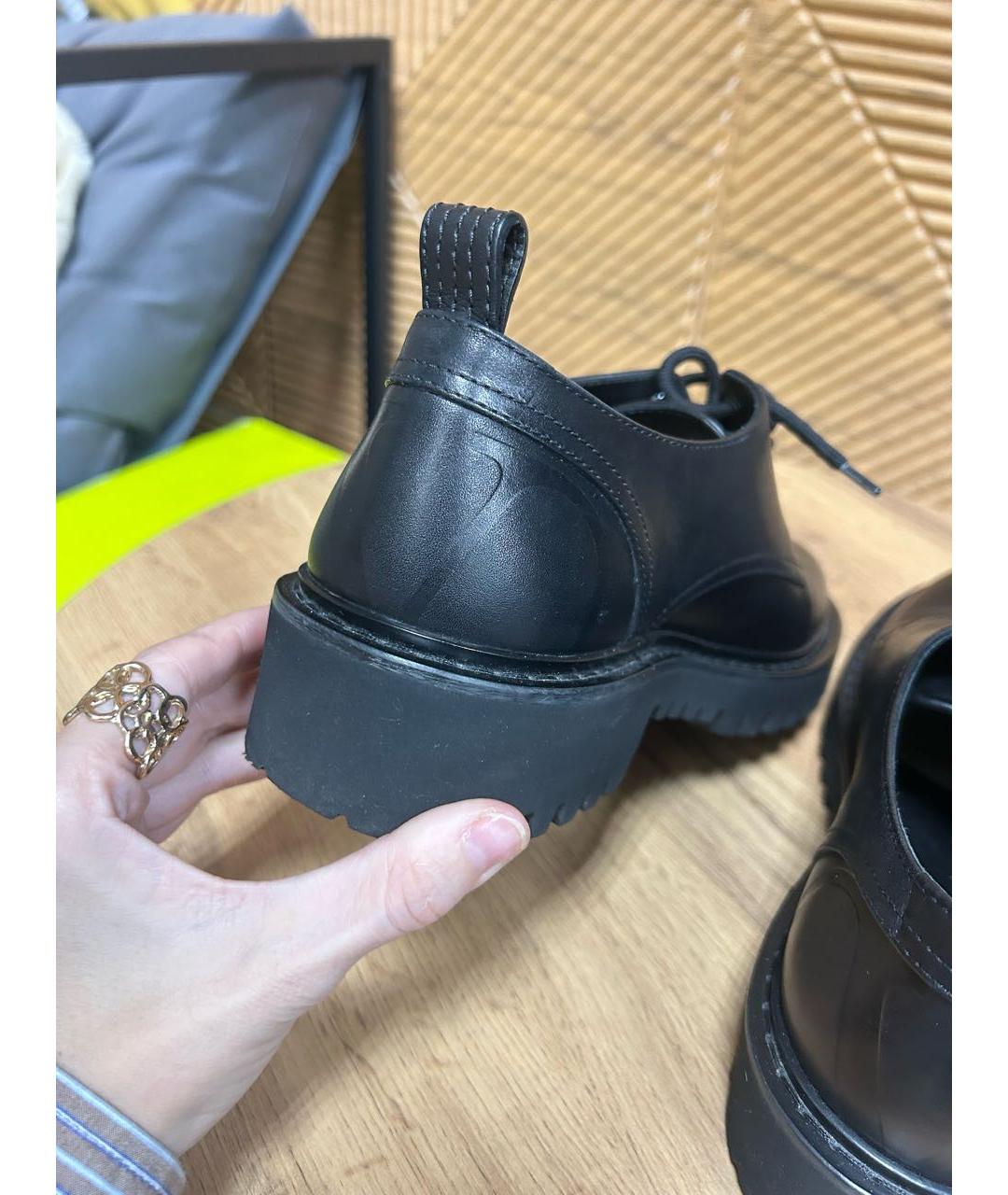 VALENTINO Черные кожаные брогги и оксфорды, фото 6