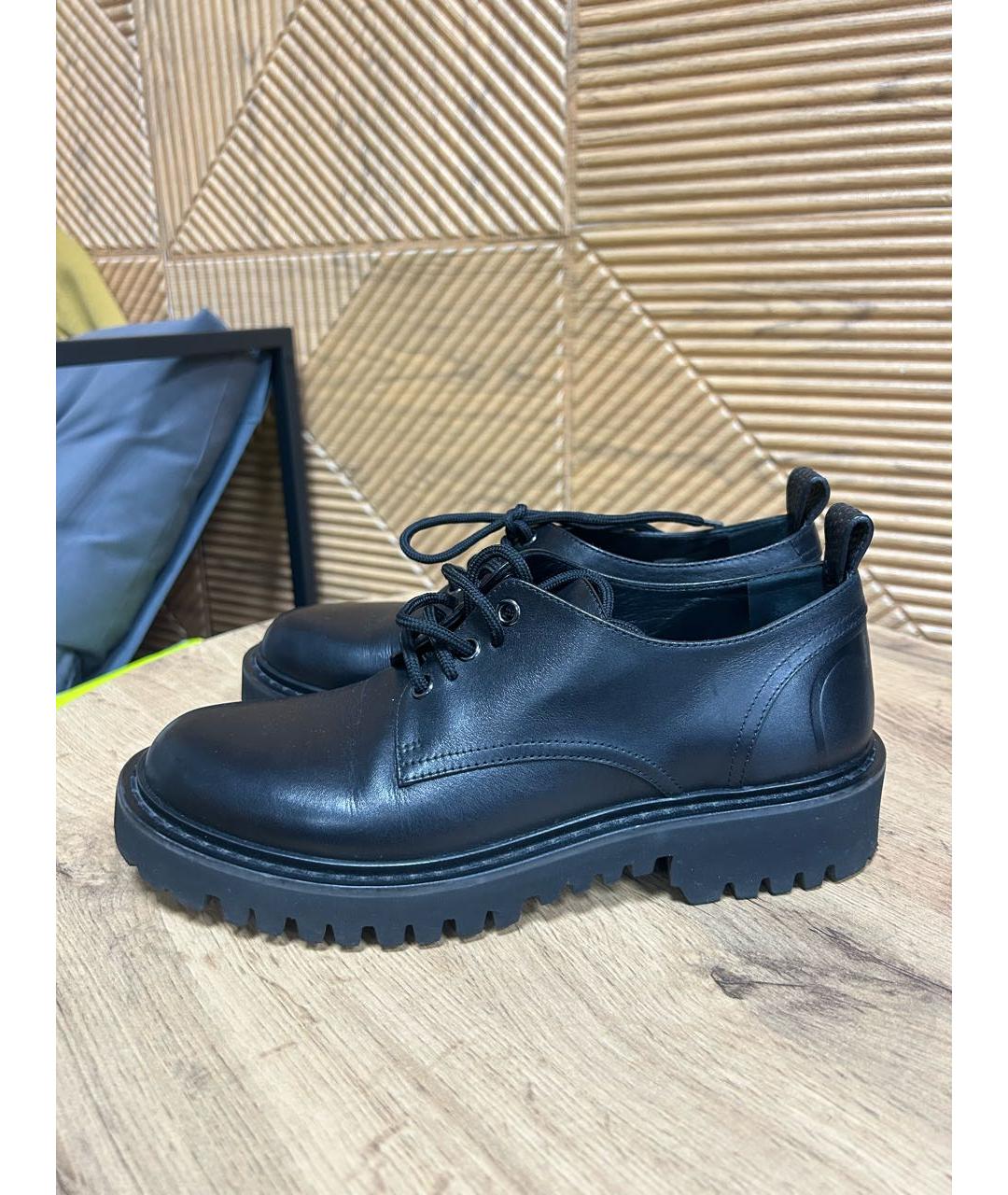 VALENTINO Черные кожаные брогги и оксфорды, фото 2