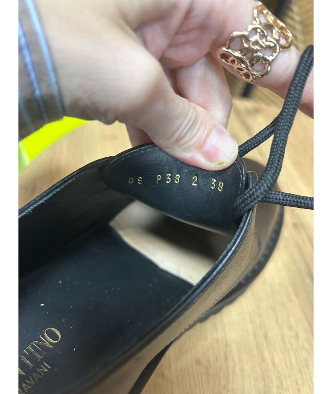 VALENTINO Черные кожаные брогги и оксфорды, фото 7