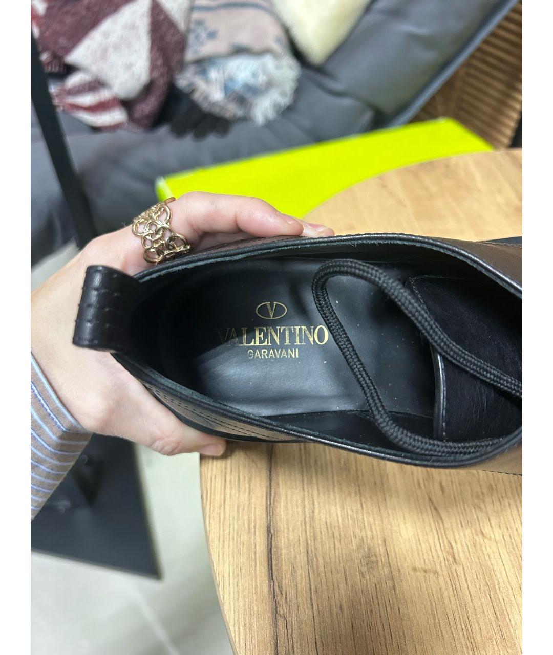 VALENTINO Черные кожаные брогги и оксфорды, фото 8