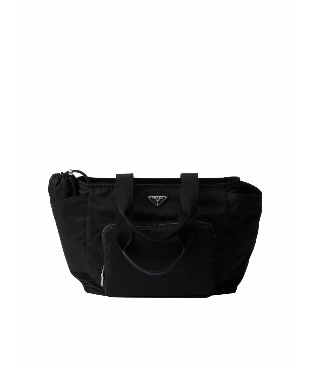PRADA Черная тканевая сумка тоут, фото 1
