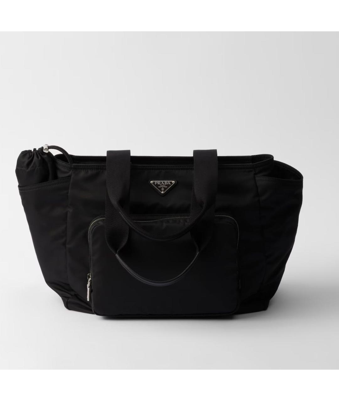 PRADA Черная тканевая сумка тоут, фото 6