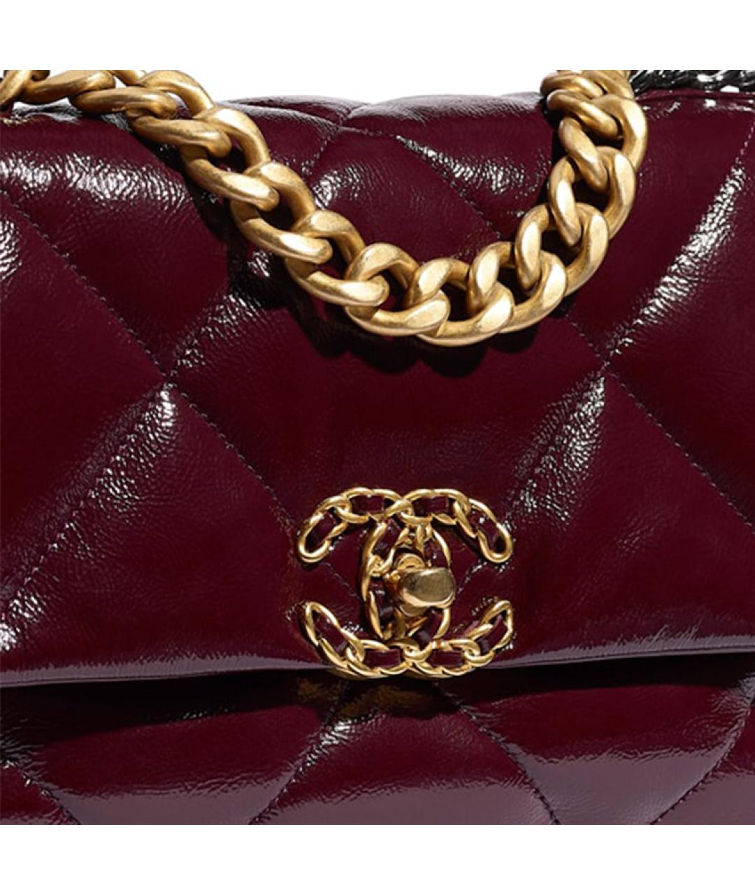 CHANEL Бордовая кожаная сумка через плечо, фото 4