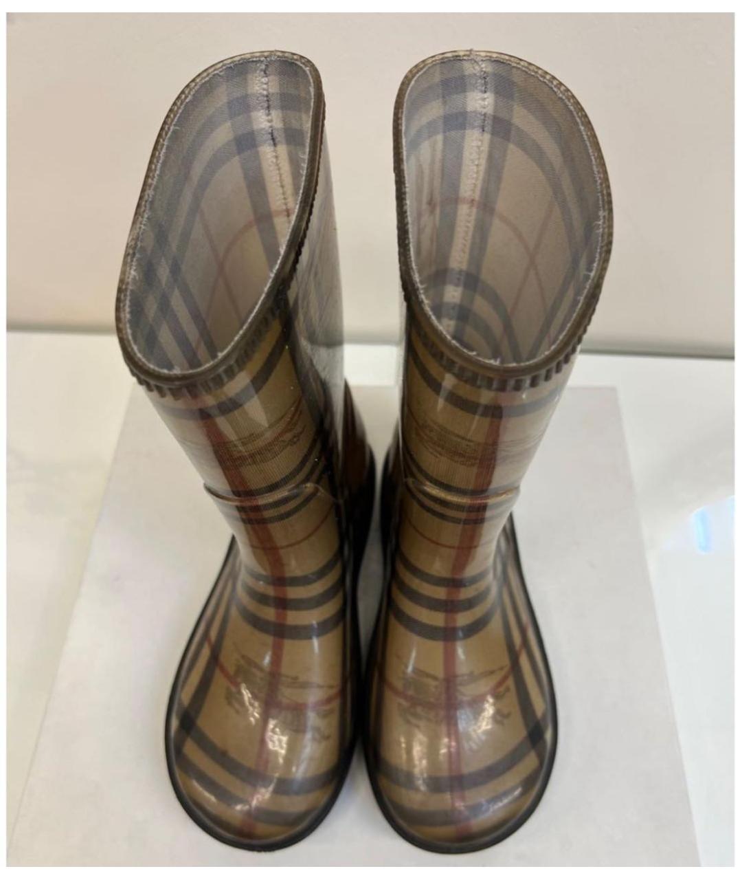 BURBERRY Коричневые резиновые сапоги, фото 3