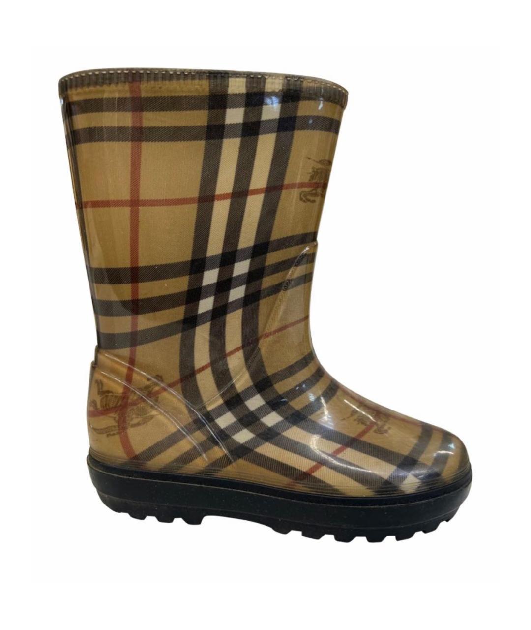 BURBERRY Коричневые резиновые сапоги, фото 6
