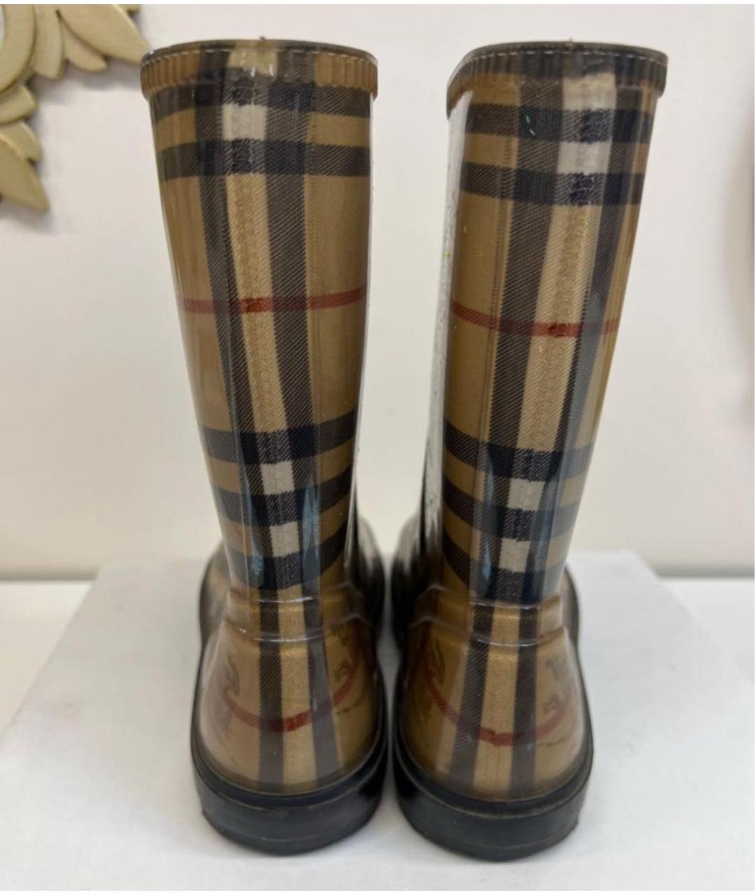 BURBERRY Коричневые резиновые сапоги, фото 4