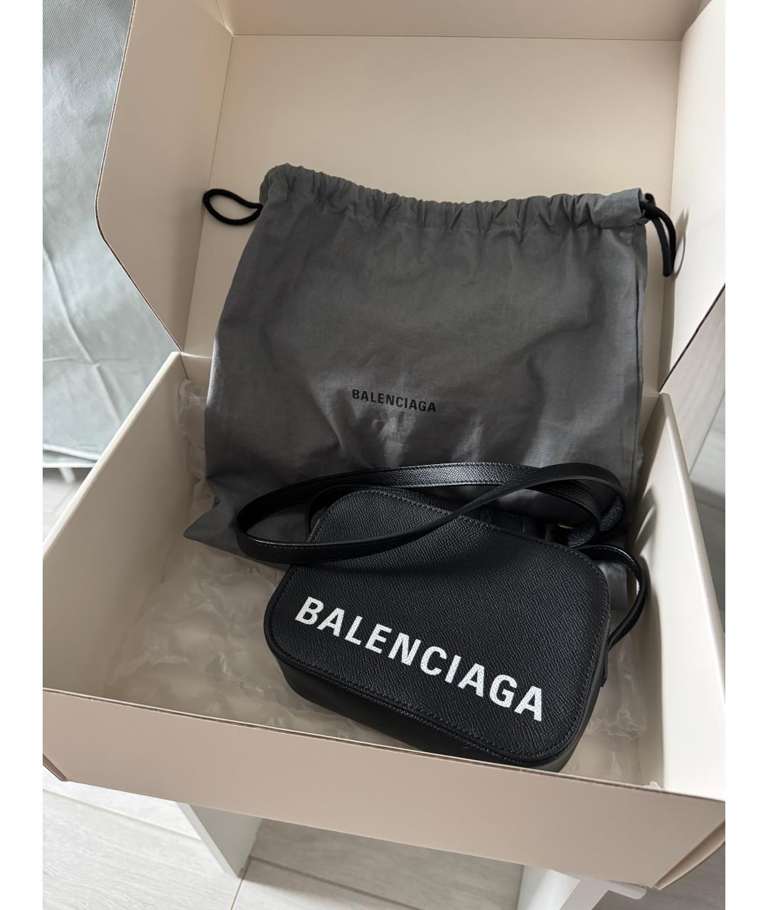 BALENCIAGA Черная кожаная сумка через плечо, фото 5
