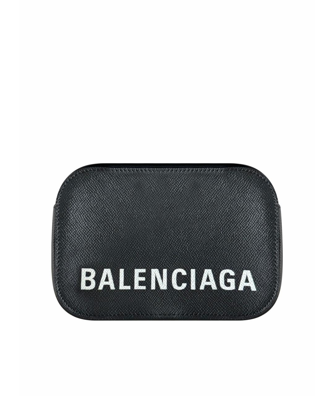 BALENCIAGA Черная кожаная сумка через плечо, фото 1
