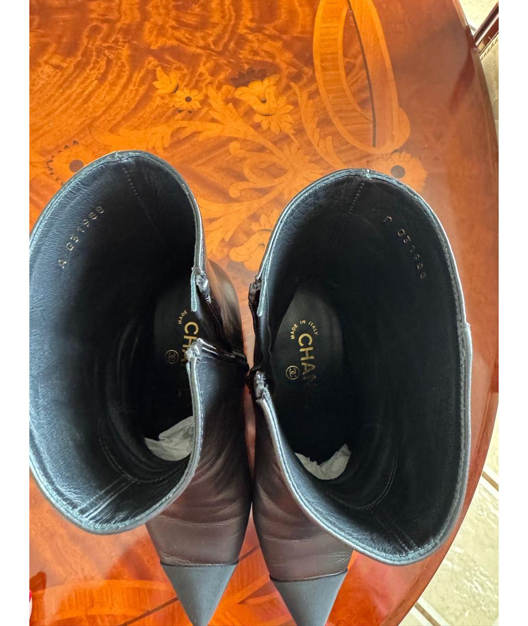 CHANEL Черные кожаные ботильоны, фото 3