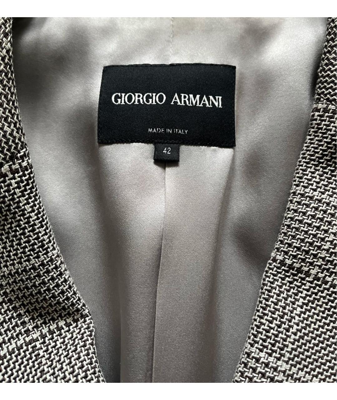 GIORGIO ARMANI Серый шерстяной жакет/пиджак, фото 3