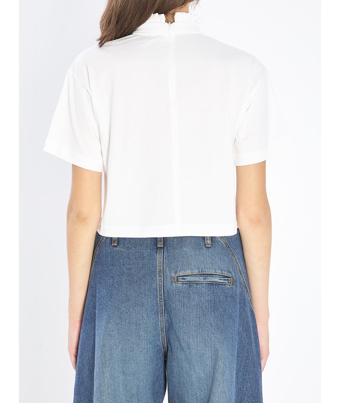 ALAIA Белая хлопковая футболка, фото 5