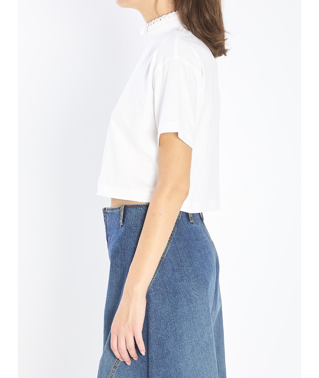 ALAIA Белая хлопковая футболка, фото 4