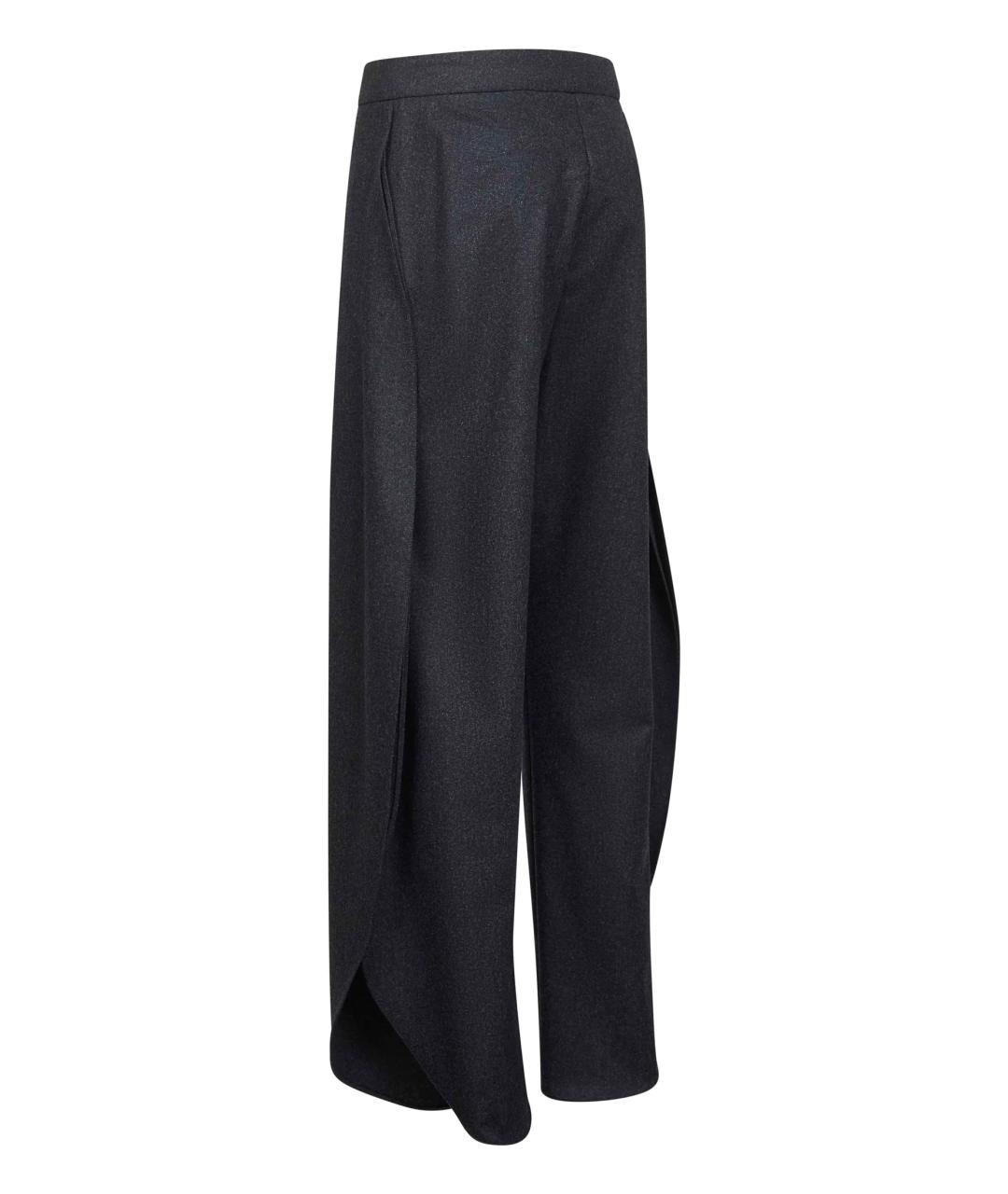 ALAIA Антрацитовые шерстяные прямые брюки, фото 4