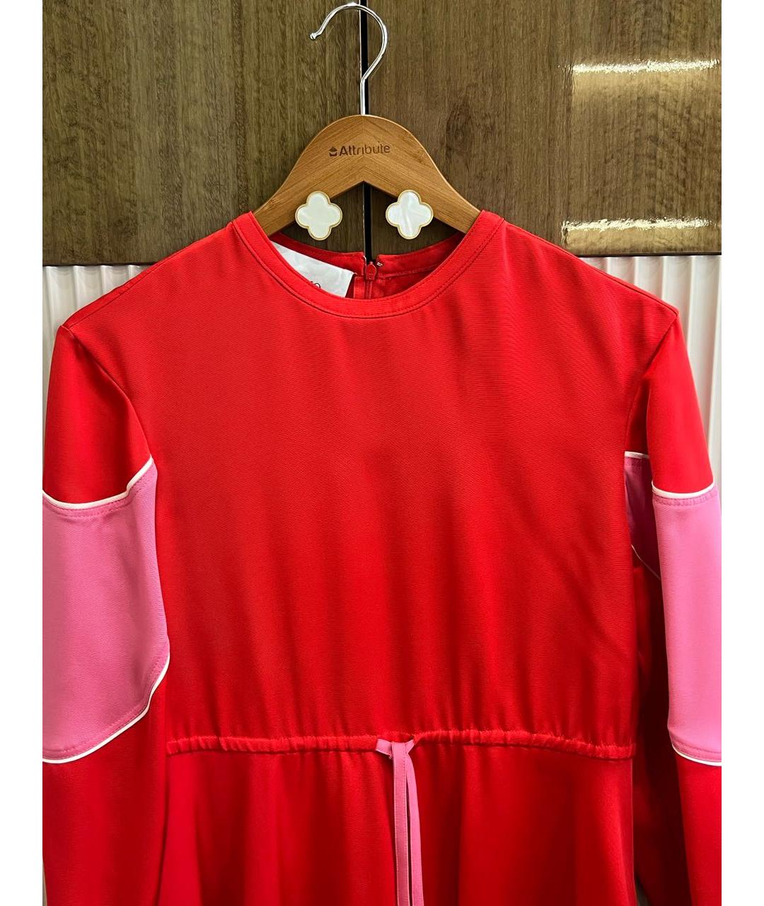 VALENTINO Красное вискозное коктейльное платье, фото 5