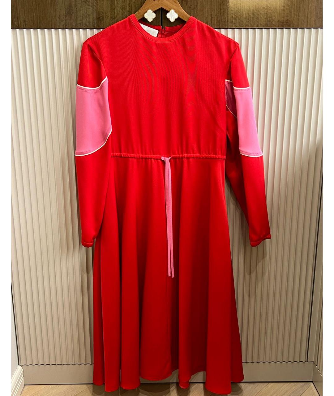 VALENTINO Красное вискозное коктейльное платье, фото 8