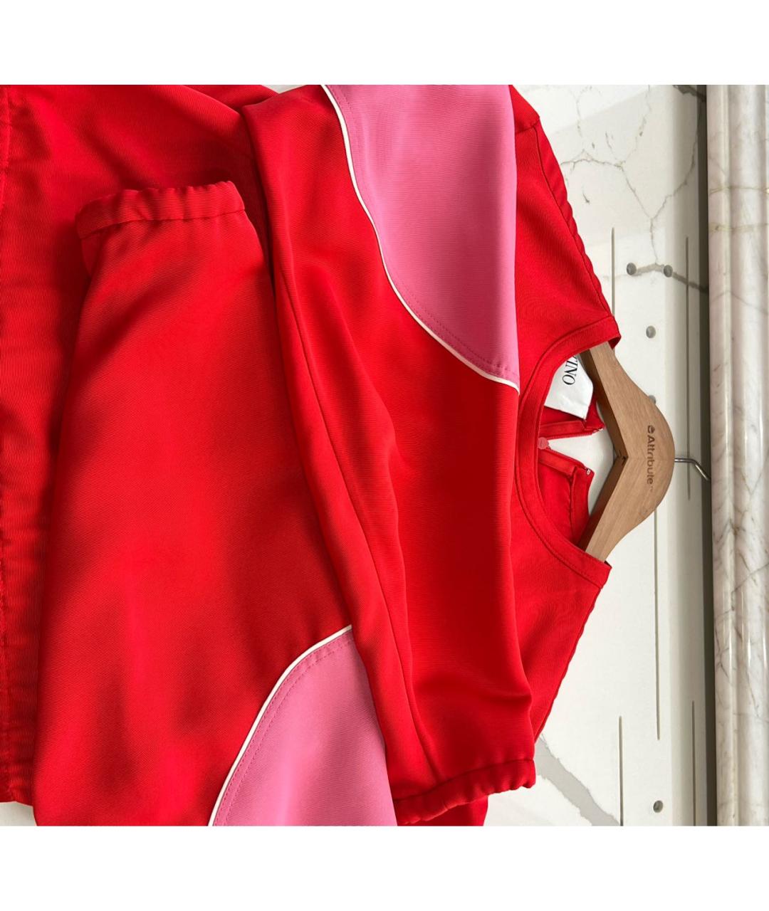 VALENTINO Красное вискозное коктейльное платье, фото 6