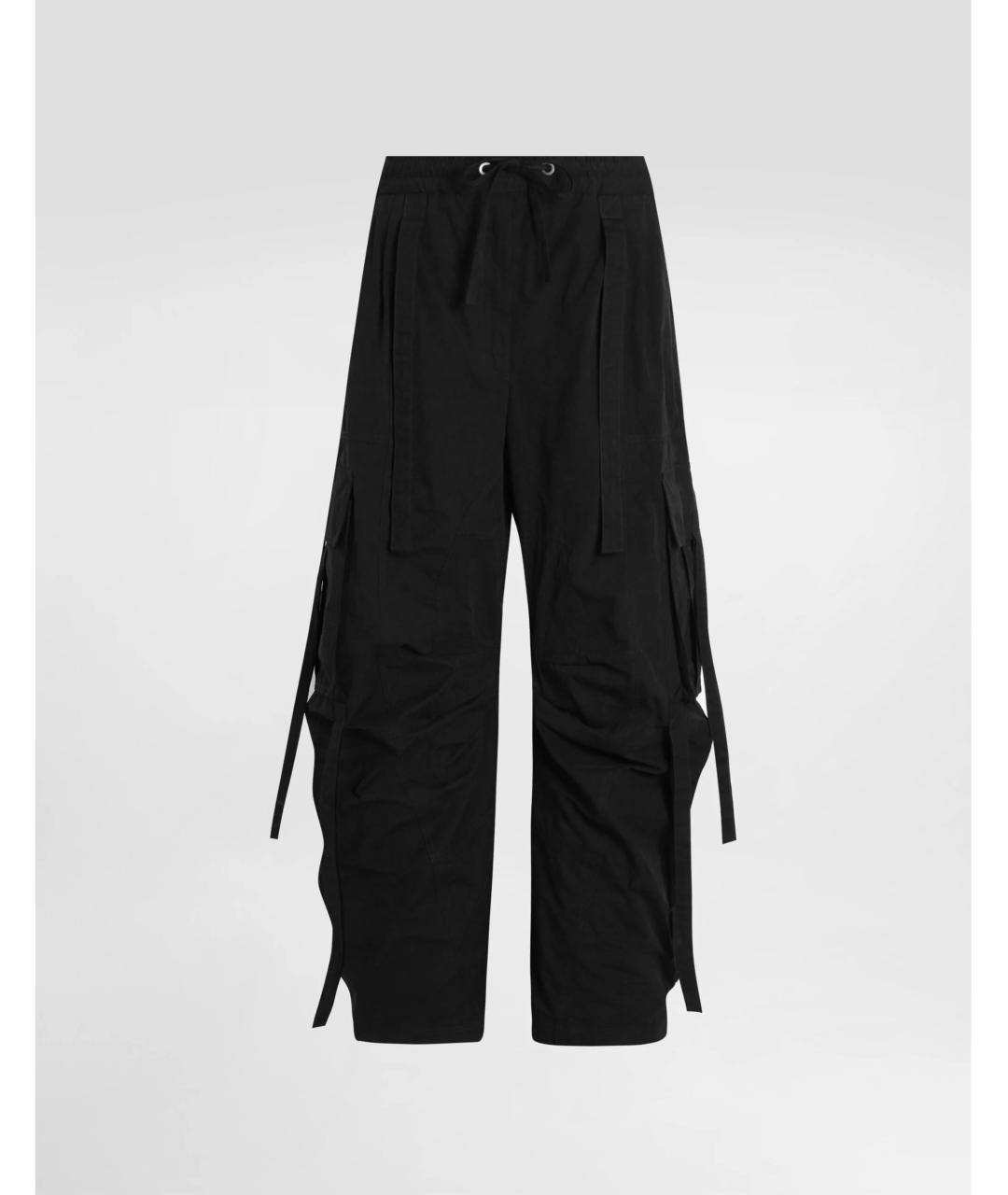 DOLCE&GABBANA Черные хлопковые прямые брюки, фото 6